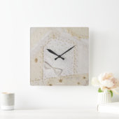 キルト熱狂する刺しゅうデザイン壁時計 スクエア壁時計 (ホーム)