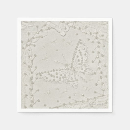 キルト熱狂する刺繍デザインナプキンス スタンダードカクテルナプキン (正面)