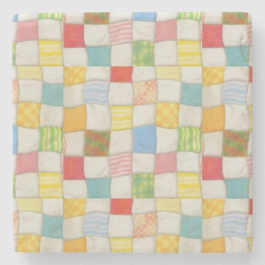 キルト熱狂する大理石コースター ストーンコースター (正面)