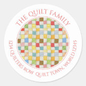 キルト熱狂する小ラウンドアドレス封筒用シール ラウンドシール (正面)