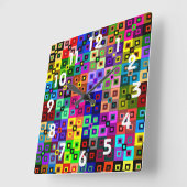 キルト熱狂する時計 スクエア壁時計 (傾斜)