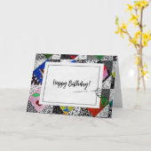 キルト熱狂する誕生日 カード (黄色い花)