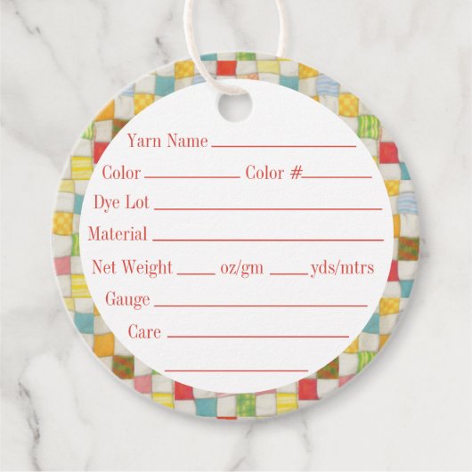 キルト熱狂する2"丸糸ラベル フェイバータグ (正面)