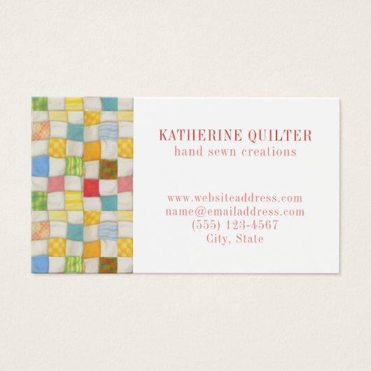 キルト熱狂する3.5x2名刺III (正面)