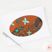 キルト熱狂する – フラクタル抽象デザイン 楕円形シール (封筒)