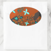 キルト熱狂する – フラクタル抽象デザイン 楕円形シール (バッグ)