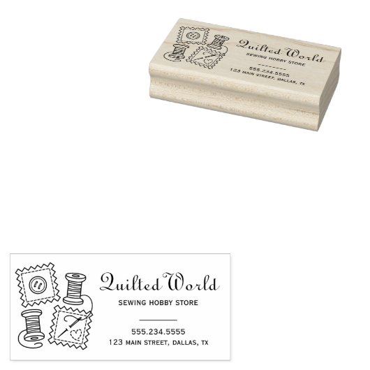 キルト裁縫クラフトホビービジネスストアアドレス ラバースタンプ (押印)