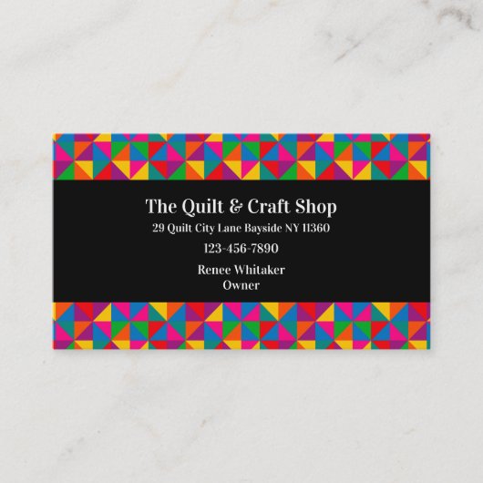 キルト&クラフト用品店 名刺 (正面)