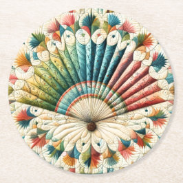 キルト ラウンドペーパーコースター