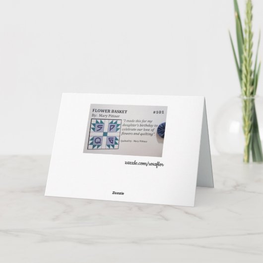 キルト-花籠 カード (裏面)