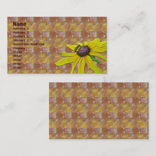 キルト、蜂、黒目のSusan名刺 名刺 (正面/裏面)