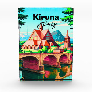 キルナポスター スウェーデン ヴィンテージ 旅行 プリント 壁掛け フォトブロック