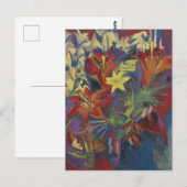 キルヒナー表現主義鮮やかなオレンジ色のユリの芸術 ポストカード (正面/裏面)