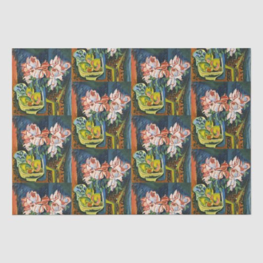 キルヒナー ピンクのバラ 表現主義 花の芸術 薄葉紙 (正面)