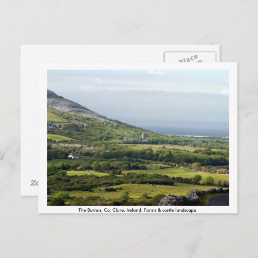キルフェノラのクレア、アイルランド、ファームハウス&フィールド ポストカード (正面/裏面)