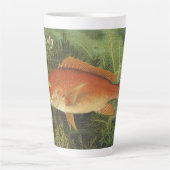 キルボーンによるレッドスナッパー魚のヴィンテージ海洋生物 カフェラテマグ (正面)