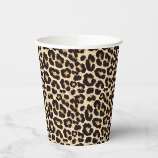 キレイなヒョウの毛皮 |ファーフェイクパターン 紙コップ (左)