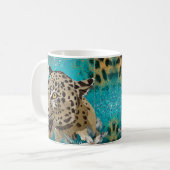 キレイなヒョウ猫コーヒーマグ、カップ コーヒーマグカップ (正面左)