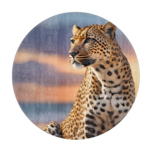 キレイなヒョウ カッティングボード (正面)