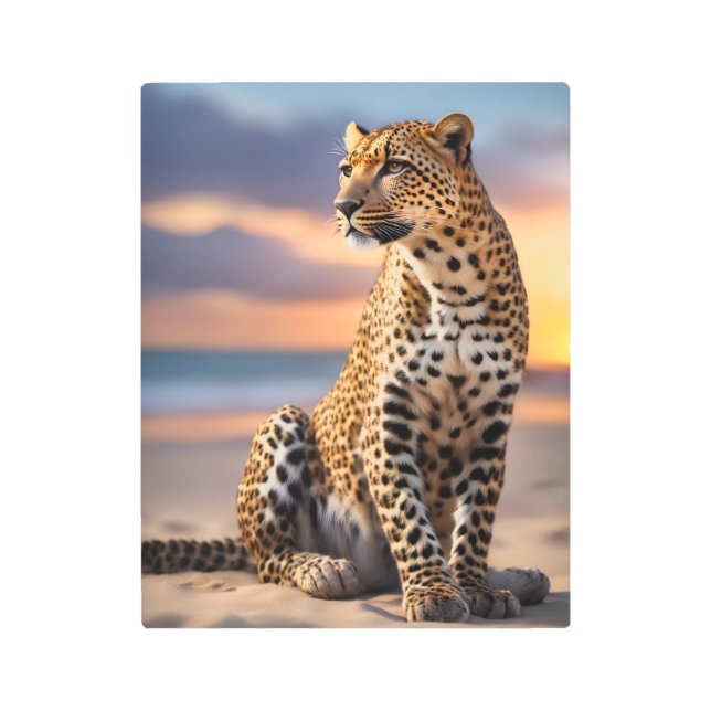 キレイなヒョウ メタルプリント (正面)