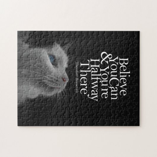 キレイ信じな猫の引用文 ジグソーパズル (横)