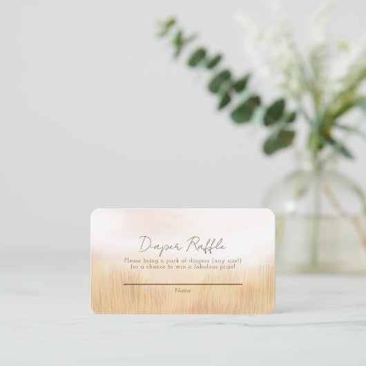 キレーフサバナ赤ちゃんシャワーおむつラッフル エンクロージャーカード (スタンド正面)