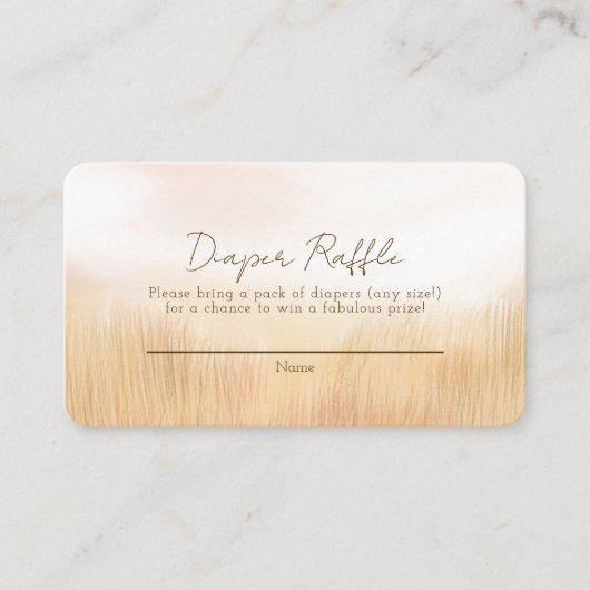 キレーフサバナ赤ちゃんシャワーおむつラッフル エンクロージャーカード (正面)