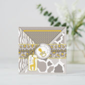 キレーフサファリおしゃぶりカップル赤ちゃんシャワー 招待状 (スタンド正面)