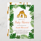 キレーフサファリジャングルベビーシャワー 招待状 (正面/裏面)