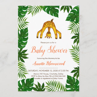 キレーフサファリジャングルベビーシャワー 招待状