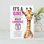 キレーフサファリベビーガールシャワー 招待状 (スタンド正面)
