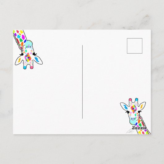 キレーフファミリーハンドア色彩の鮮やかートミントグリーン ポストカード (裏面)