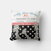 キレーフファミリーベビーガール誕生レコード誕生統計 クッション (正面)