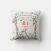 キレーフファミリーベビーガール誕生レコード誕生統計 クッション (正面)