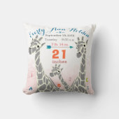 キレーフファミリーベビーガール誕生レコード誕生統計 クッション (正面)