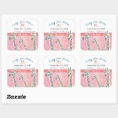 キレーフファミリーベビーガール誕生レコード誕生統計 スクエアシール (シート)