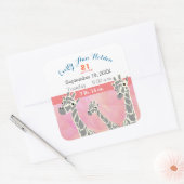 キレーフファミリーベビーガール誕生レコード誕生統計 スクエアシール (封筒)