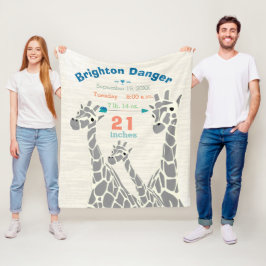 キレーフファミリー男の赤ちゃん統計誕生記録 フリースブランケット