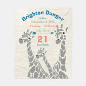 キレーフファミリー男の赤ちゃん統計誕生記録 フリースブランケット (正面)