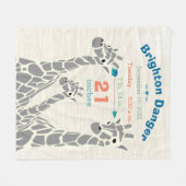 キレーフファミリー男の赤ちゃん統計誕生記録 フリースブランケット (正面(横))