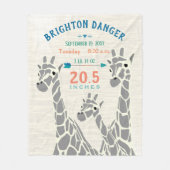 キレーフファミリー男の赤ちゃん統計誕生記録 フリースブランケット (正面)