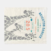 キレーフファミリー男の赤ちゃん統計誕生記録 フリースブランケット (正面(横))