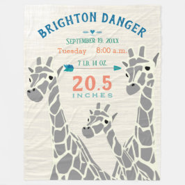 キレーフファミリー男の赤ちゃん統計誕生記録 フリースブランケット