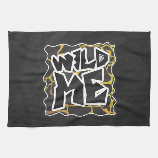 キレーフブラックアンドイエロープリント キッチンタオル (横)