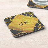 キレーフブラックアンドイエロープリント コースター (左側)