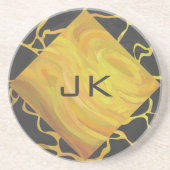 キレーフブラックアンドイエロープリント コースター (正面)