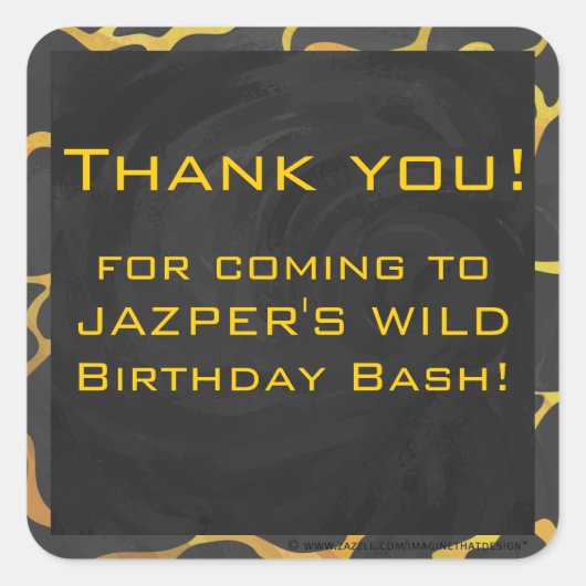 キレーフブラックアンドイエロープリント スクエアシール (正面)