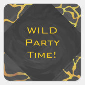 キレーフブラックアンドイエロープリント スクエアシール (正面)