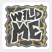 キレーフブラックアンドイエロープリント スクエアシール (正面)