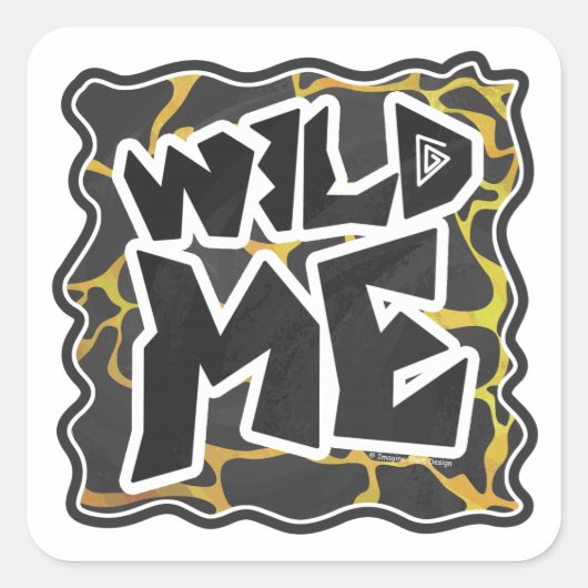 キレーフブラックアンドイエロープリント スクエアシール (正面)